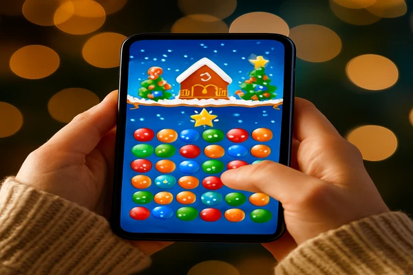 স্মার্টফোনে একজন ব্যবহারকারী সহজেই অনলাইন গেমিং উপভোগ করছেন